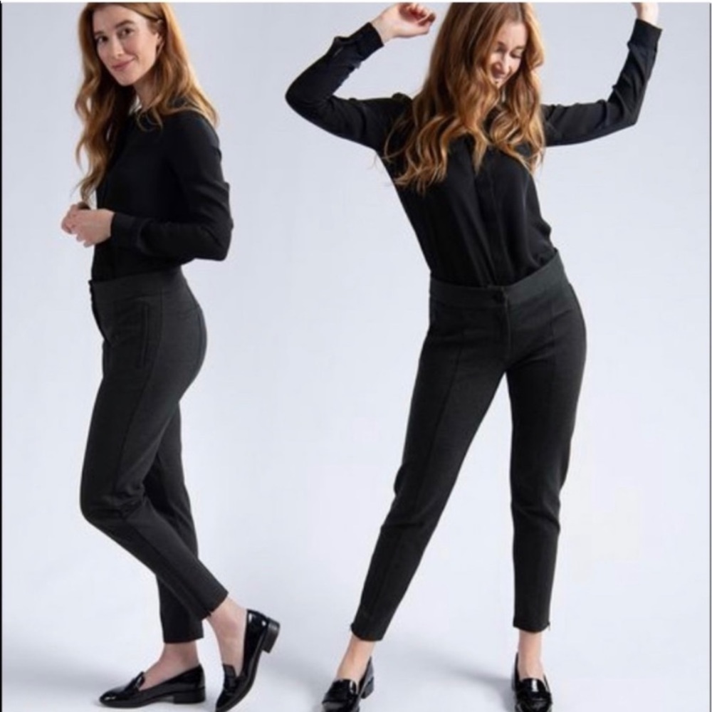 Betabrand Cigarette Yoga Dress Pants Gray Size S